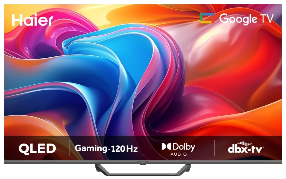 شاشة هاير سمارت بدون حواف ، 55 بوصة ، دقة 4K ، تقنية QLED ، تحكم صوتى من خلال الريموت ، ريسيفر داخلي ، H55S80FUX
