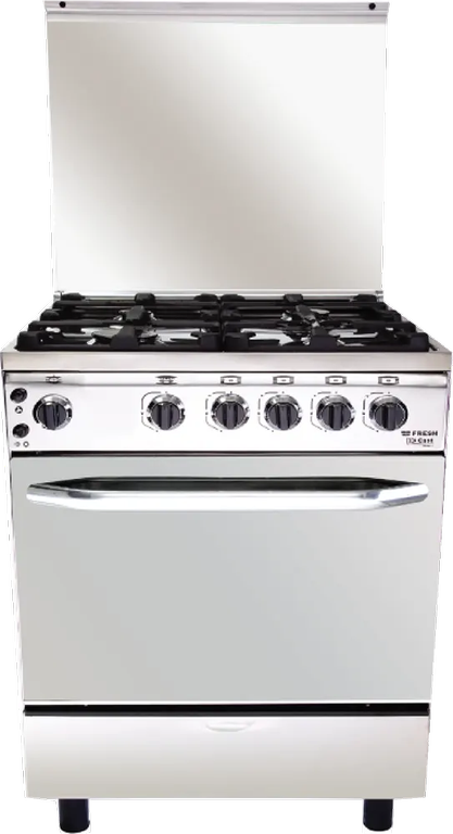 بوتاجاز فريش هاي كاست، بوتاجاز 4 شعله، 60*60 سم، مروحة، فضي