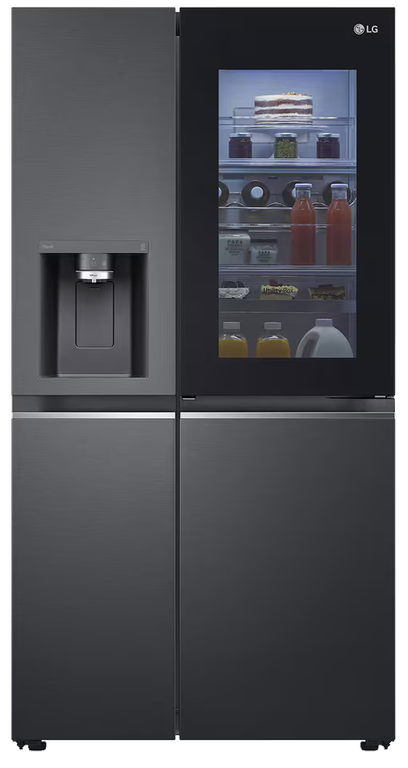 ثلاجه ال جي انستا فيو نوفروست، 623 لتر، 3 باب، ديسبينسر، تكنولوجيا الأنفرتر، صانع الثلج، أسود، GC-X257CQEW