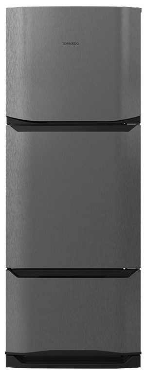 ثلاجه تورنيدو نوفروست، 351 لتر، 3 باب، انفرتر، بلازما، استانلس غامق، RF-45FTV-DST