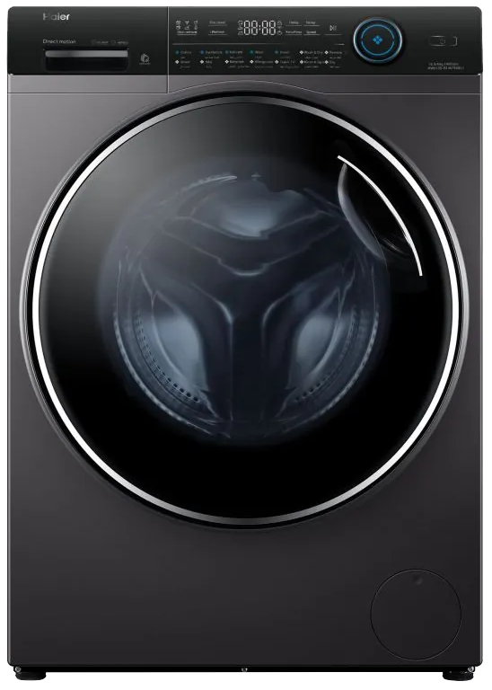 غسالة هاير فول اوتوماتيك تحميل امامي ، 10.5 كيلو مجفف 6 كيلو ، 1400 لفة ، شاشة ديجيتال ، انفرتر ، واي فاي ، فضى غامق ، HWD100-B14979S8U1