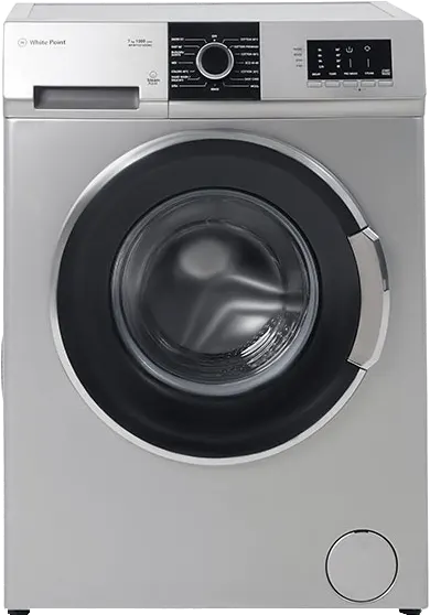 غسالة وايت بوينت فول اوتوماتيك تحميل امامي، 7 كيلو، 1000 لفة، غسيل بالبخار، انفرتر، شاشة تاتش ديجيتال، فضي، WPW71015DSWS