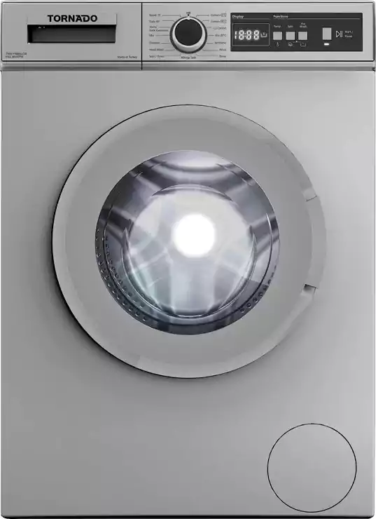 غسالة تورنيدو فول اتوماتيك تحميل امامي ، 6 كجم ، 15 برنامج ، شاشة ديجيتال ، سيلفر، TWV-FN68SLOA