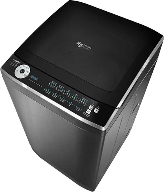 غسالة تورنيدو فوق اتوماتيك تحميل علوي، 9 كجم، طلمبة، فضي غامق، TWE-TLN09RDS