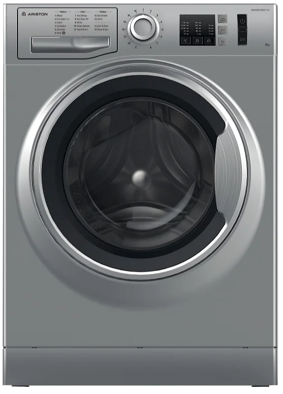 
غسالة اريستون فول اوتوماتيك تحميل امامي ، 8 كيلو ، 1200 لفة ، شاشة ديجتال ، انفرتر ، سيلفر ، NM11823SSEG