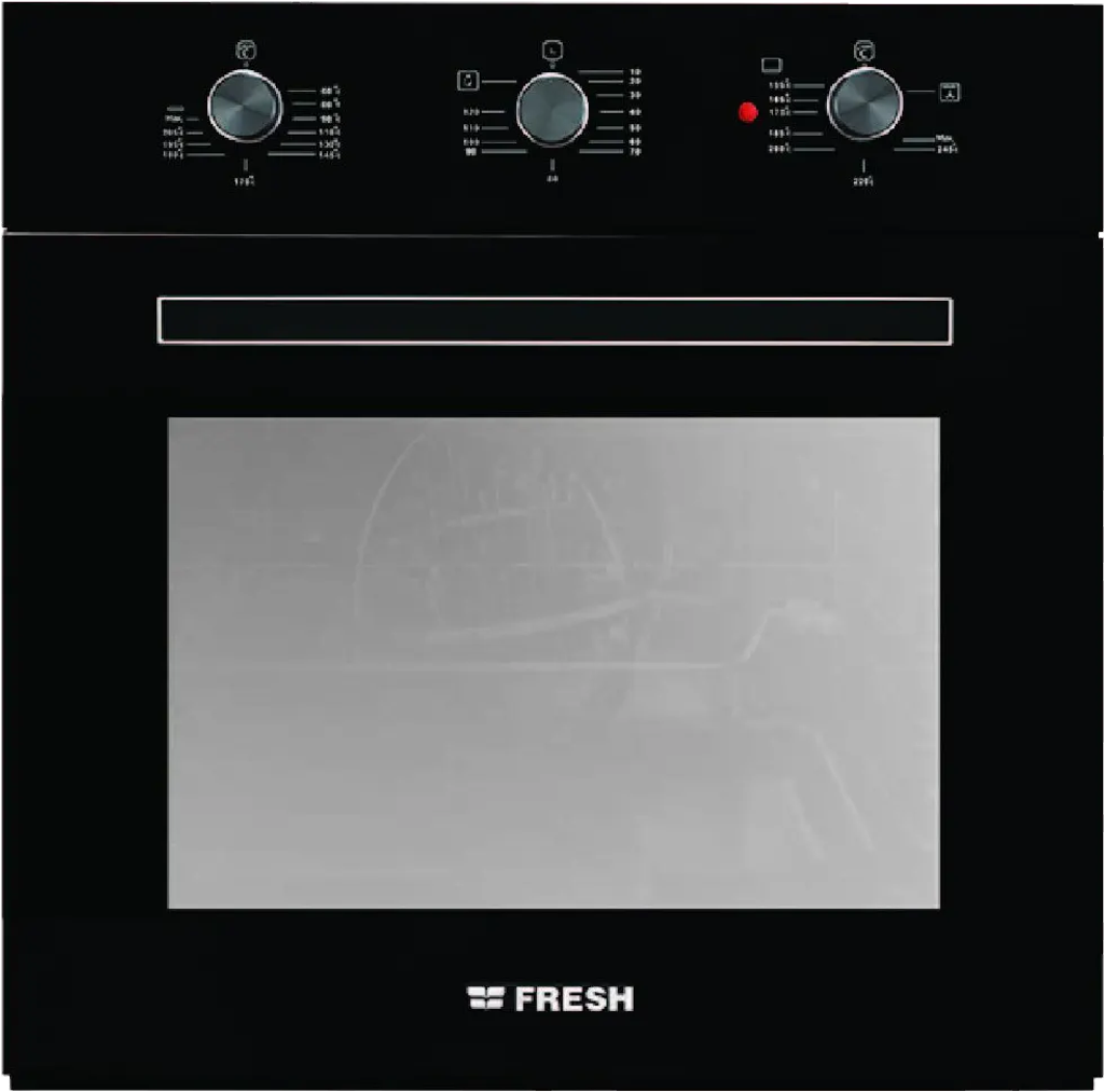 فرن فريش بلت إن 60 سم، غاز، 56 لتر ،شواية كهرباء، أمان كامل، أسود ، F-8877