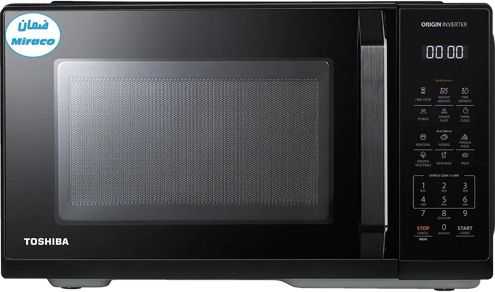 ميكروويف توشيبا سولو، 900 وات، 25 لتر، انفرتر، ديجيتال، أسود، MW3-EM25PEI (BK) ( ضمان ميراكو) 