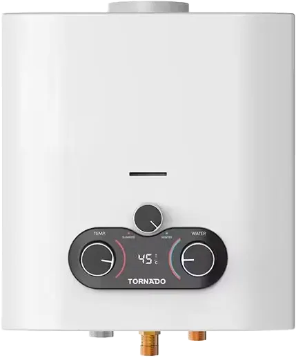 تورنيدو سخان مياه غاز تورنيدو 6 لتر ، شاشة ديجيتال ، غاز طبيعي ، ابيض، GHE-C06CNE-W