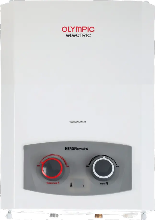 سخان مياه غاز اولمبيك هيرو فلو، 6 لتر، غاز انبوبة ، ديجيتال، بدون مدخنة، أبيض، OYG06313WL