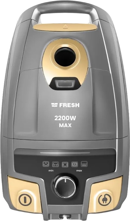 مكنسه فريش ماكس، مكنسه كهربا، 2200 وات، كيس أتربة 5 لتر، رصاصى غامق × ذهبى، كود 20250