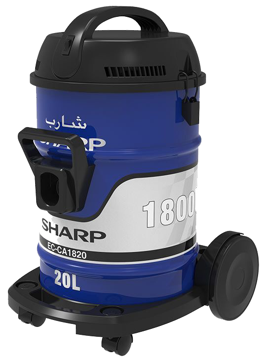 مكنسه شارب برميل، مكنسه كهربا، 1800 وات، 20 لتر، مزودة بفلتر قماش، أزرق، EC-CA1820-X