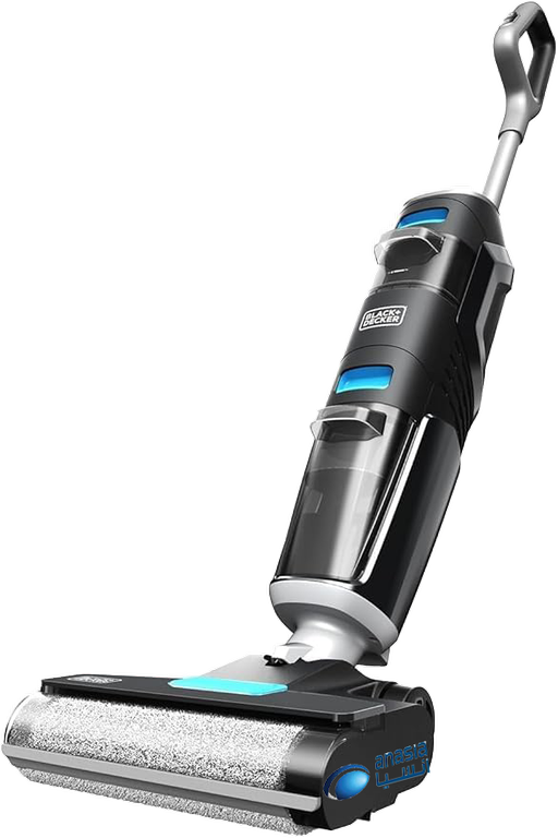 مكنسة بلاك اند ديكر لاسلكية سمارت، للتنظيف الجاف والرطب، 25 فولت، شاشة ديجيتال، غسيل ذاتي مزدوج، سعة خزان 650 مللي، أسود، VW252BR (بضمان انسيا)