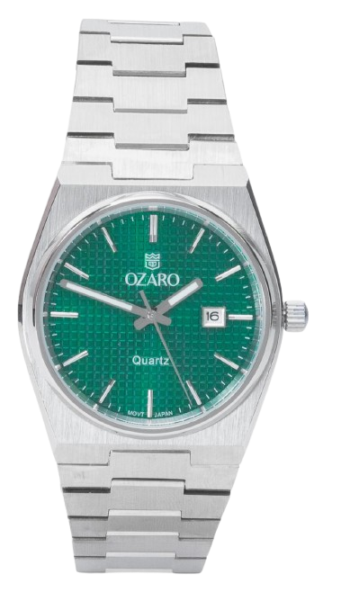 OZ-14021NS OZARO ساعة رجالي معدن مينا اخضر 
