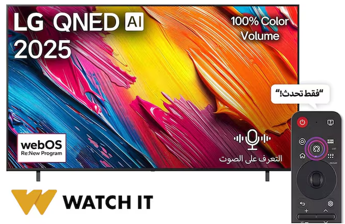 شاشة lg سمارت ، 55 بوصة ، تقنية QNED ، بدقة 4K ، ريموت ماجيك ، ريسيفر داخلى ، 55QNED70A6A
