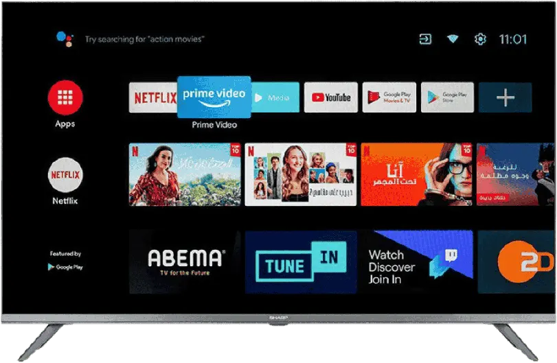 شاشة شارب سمارت بدون فريم ، 43 بوصه ، بجودة FHD ، ريسيفر داخلي ، 2T-C43DC6EX
