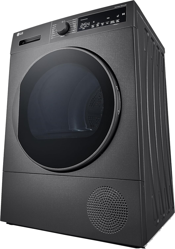 مجفف ملابس ال جي 8 كيلو، بالمضخة ،شاشة رقمية، فضي غامق، RH80T2SP7RM
