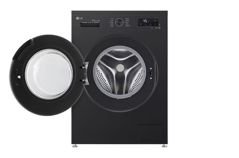 غسالة ملابس فول اوتوماتيك إل جي، 9 كيلو، 1400 لفة، موتور انفرتر دفع مباشر، شاشة ديجيتال، واي فاي، بخار، أسود، F4Y2VYGYZ
