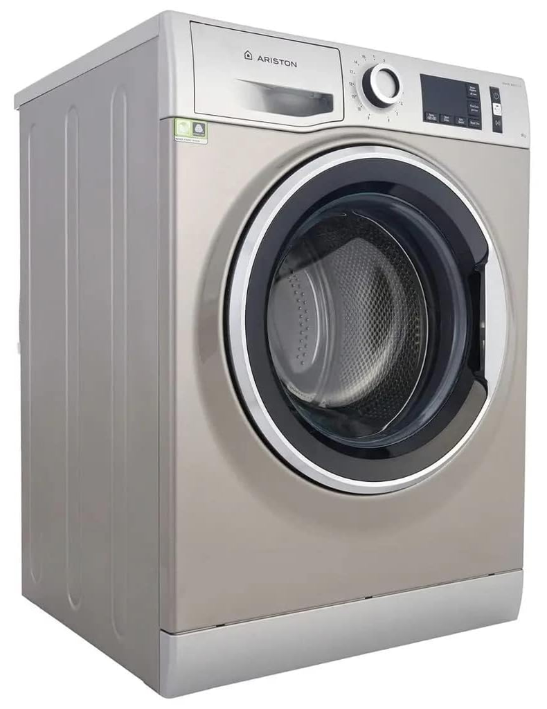 غسالة اريستون فول اوتوماتيك تحميل امامي 9 كجم، 1400 لفة، شاشة ديجيتال، إنفرتر، بخار، فضي، NLM11 946 SC A EX
