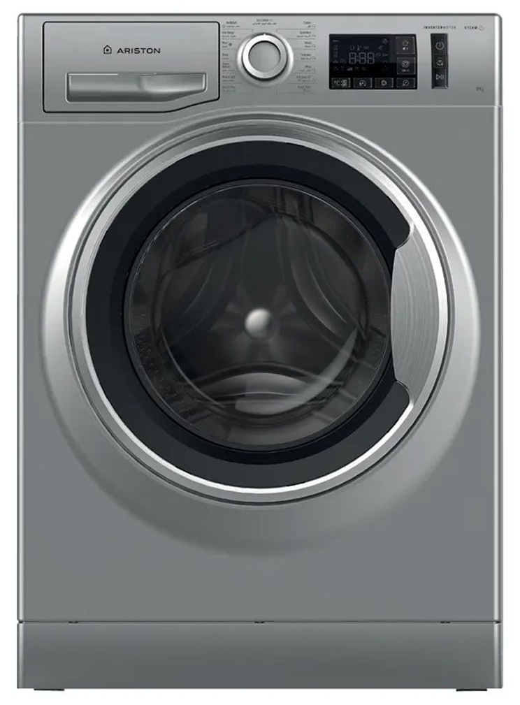 غسالة اريستون فول اوتوماتيك تحميل امامي ، 8 كيلو ، 1200 لفة ، شاشة ديجتال ، انفرتر ، سيلفر ، NM11823SSEG
