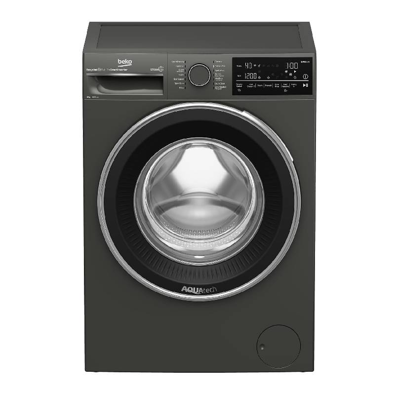 غسالة بيكو فول اتوماتيك تحميل امامي، 12 كيلو، 1400 لفة، شاشة ديجيتال، انفرتر، واي فاي، لون رمادي، B3WFU51240MCI
