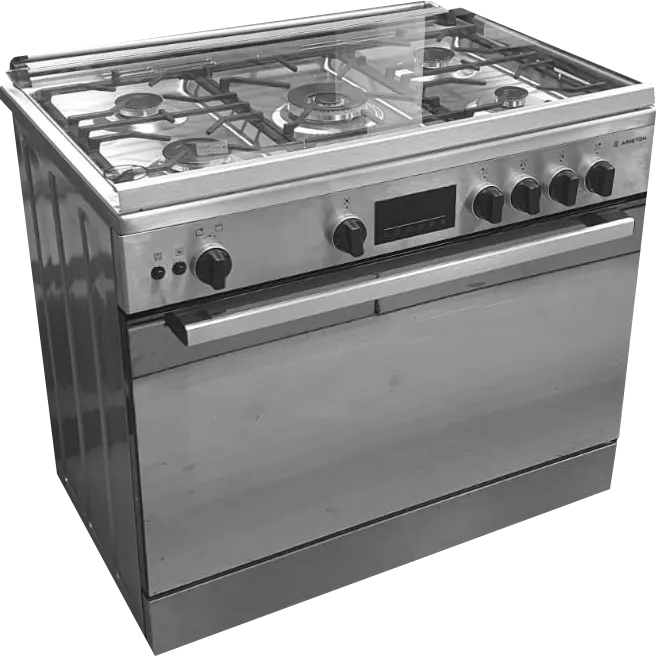 بوتاجاز اريستون، بوتجاز 5 شعله، 90 سم، شاشة ديجيتال، حاملات زهر، أمان تام، استانلس ستيل، ARR9GGF33229XNA
