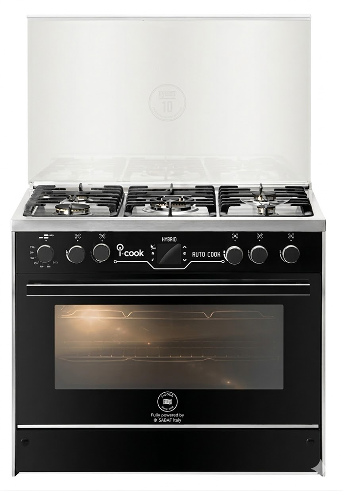 بوتاجاز يونيون اير اوتو كووك ، 90 سم ، 5 شعلات ، حوامل زهر ، إشعال ذاتي ، قلاية ، أسود ، C69SS-GC-511-ICPSF-IS-1CH-2W-A
