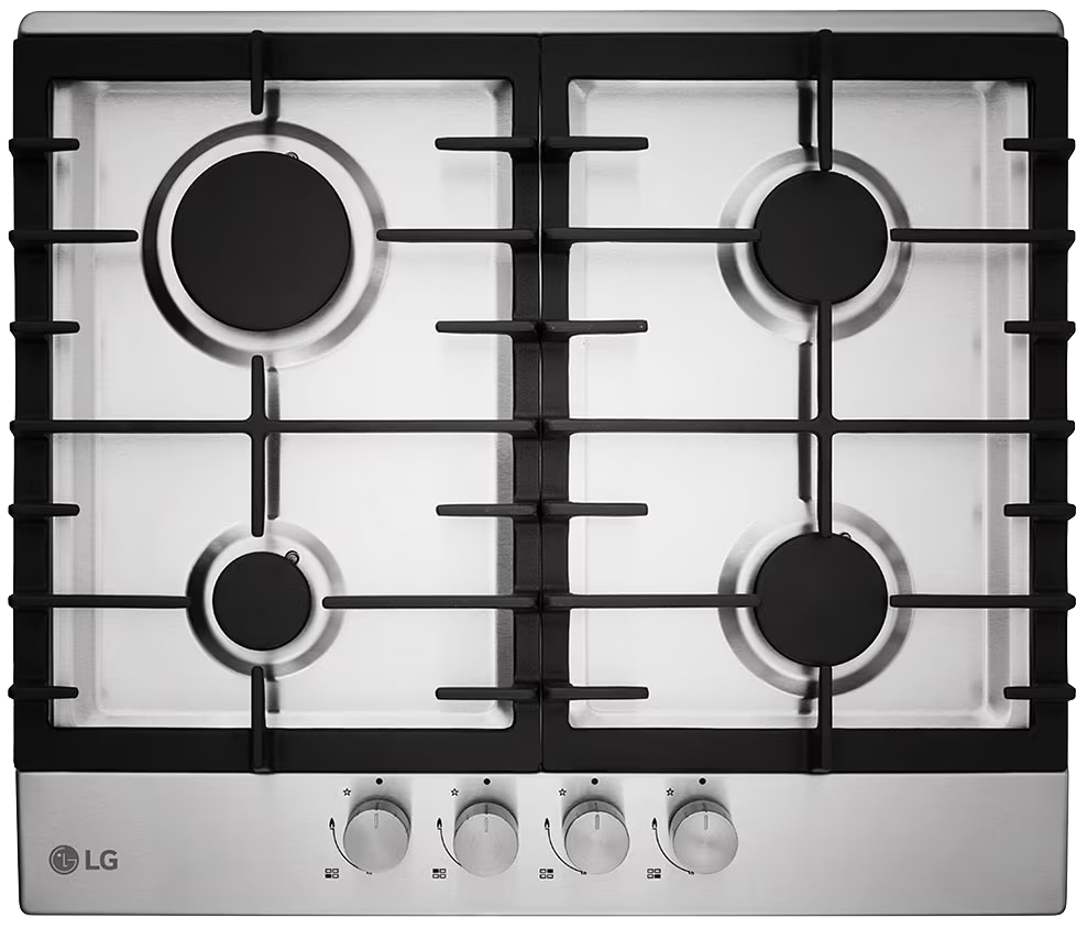 بوتاجاز بلت ان ال جي مسطح ، 60 سم ، 4 شعلات ، غاز ، أمان كامل ، حوامل من الحديد الزهر ، ستانلس ستيل ، china HU641BBG
