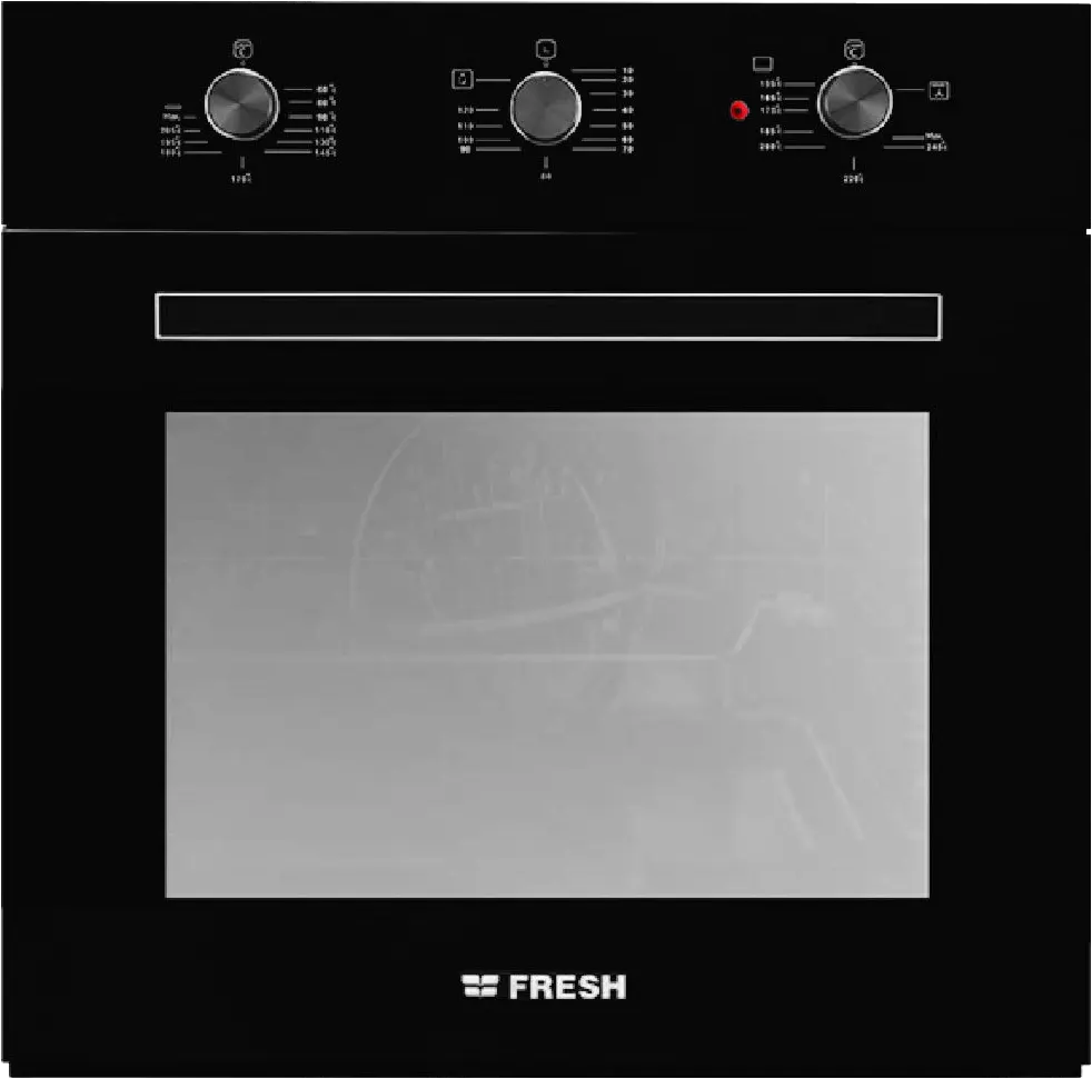 فرن بلت إن فريش سوفت كلوز، 60 سم، 56 لتر، غاز & كهرباء، 2 مروحة، أسود، GEOFR60CMB
