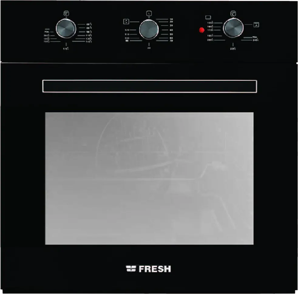 فرن فريش بلت إن 60 سم، غاز، 56 لتر ،شواية كهرباء، أمان كامل، أسود ، F-8877
