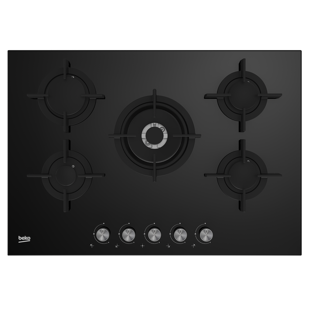 بوتاجاز بلت ان بيكو مسطح، 75 سم، 5 شعلة غاز، أسود، HILW 75222 S
