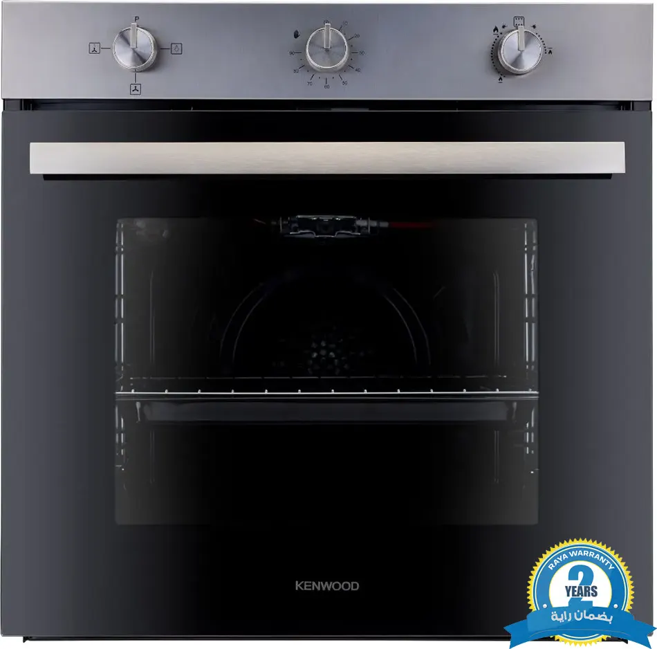 فرن بلت ان كينود ، 60 سم ، غاز ، 71 لتر ، شاشة ديجيتال ، مروحة ، شواية ، أسود * سيلفر  , OVG60.100SS
