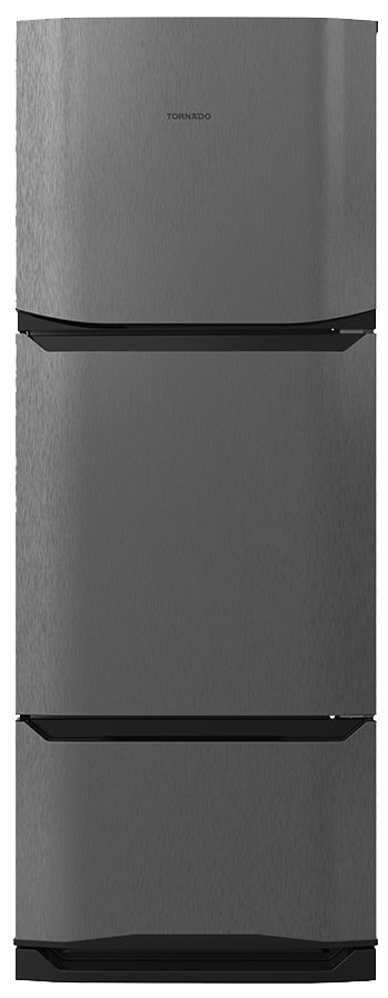 ثلاجه تورنيدو نوفروست، 351 لتر، 3 باب، انفرتر، بلازما، استانلس غامق، RF-45FTV-DST

