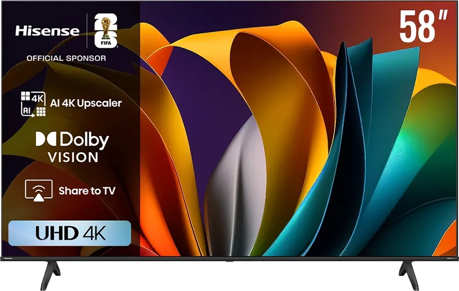 شاشه هايسينس سمارت ، 58 بوصه ، بدقة 4K ، من النوع LED ، موديل 58A6N
