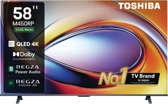 شاشة سمارت توشيبا، 58 بوصة، QLED ، دقة 4K UHD، ريسيفر داخلى، 58M450RP
