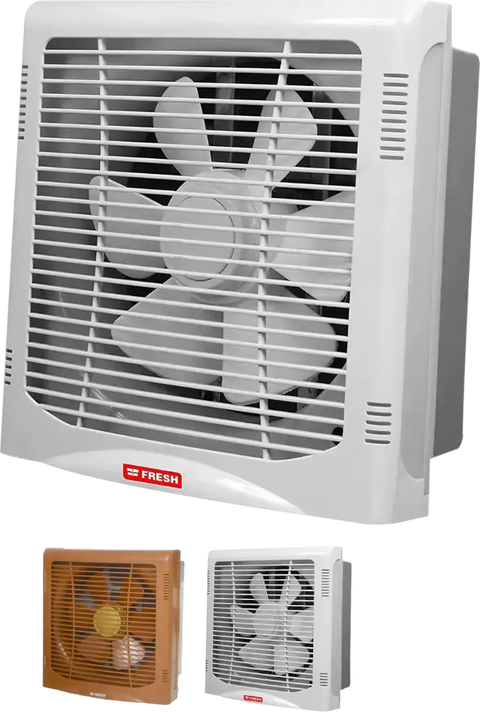 شفاط فريش، شفاط للمطبخ، اطار 30*30 سم، قطر المروحة الداخلي 25 سم، اتجاه واحد، شبكة أمامية، أبيض- بني
