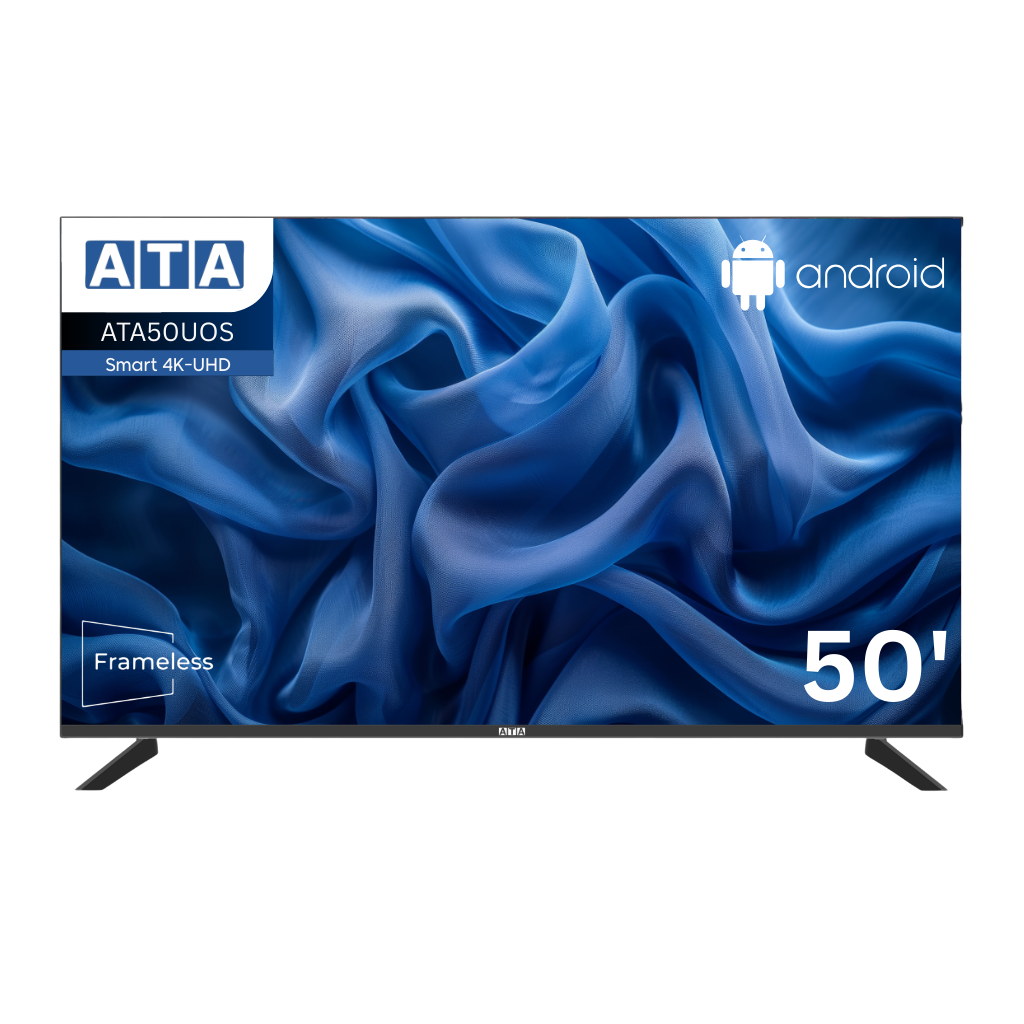 شاشة ايه تي ايه 4K UHD سمارت 50 بوصة بدون فريم – ATA50UOS
