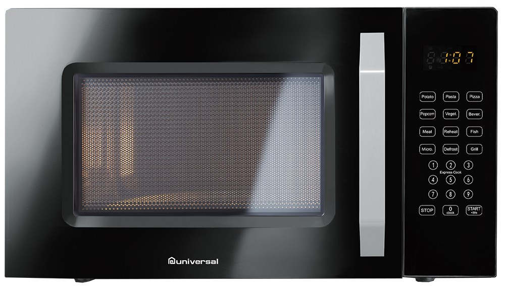 ميكروويف يونيفرسال انفينيتى بلس ، 28 لتر ، 1300 وات ، شاشة ديجيتال تعمل باللمس ، شواية ، أسود ، MV28IBT
