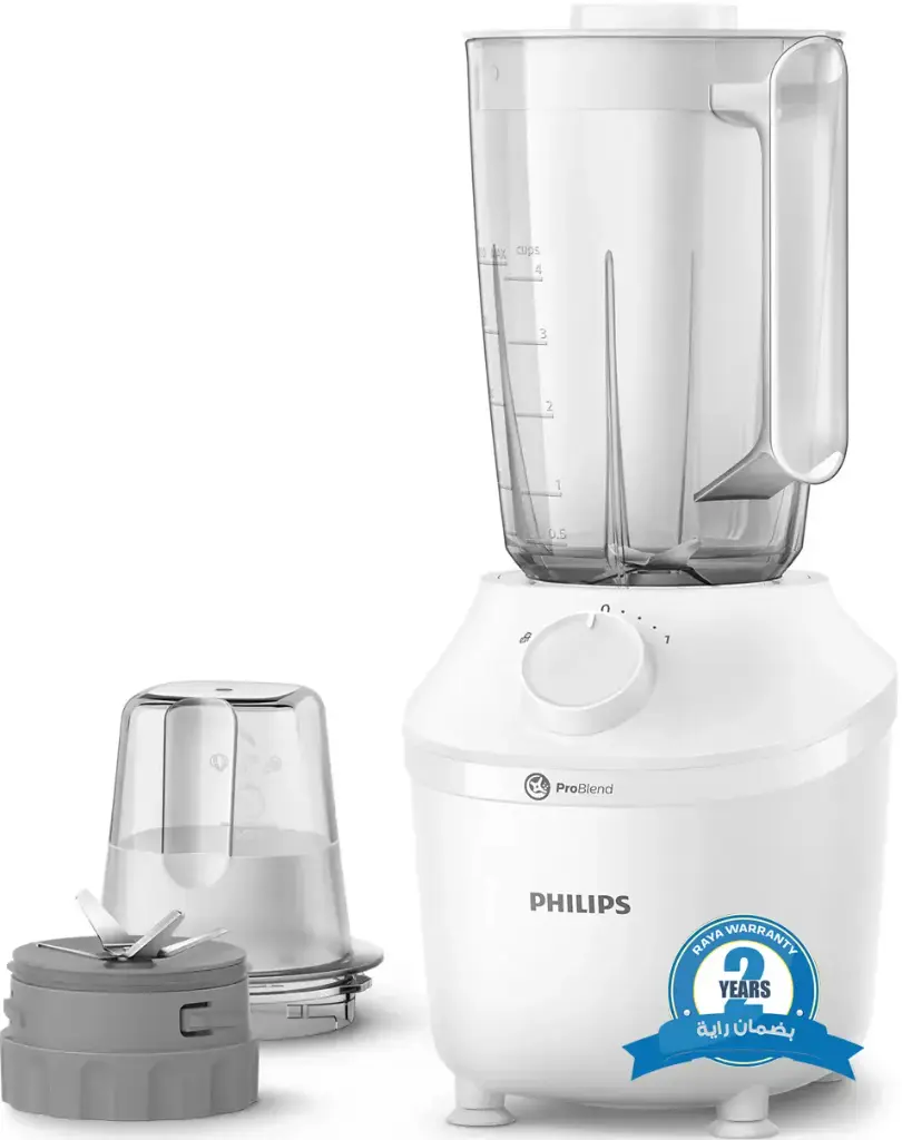 خلاط كهربائي فيليبس، 450 وات ،1 لتر، مطحنة،أبيض ،HR2041-16
