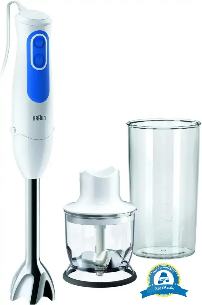 هاند بلندر براون مالتي كويك 3، 700 وات، 600 ملي، مزود بكبة، أبيض x أزرق MQ 3020