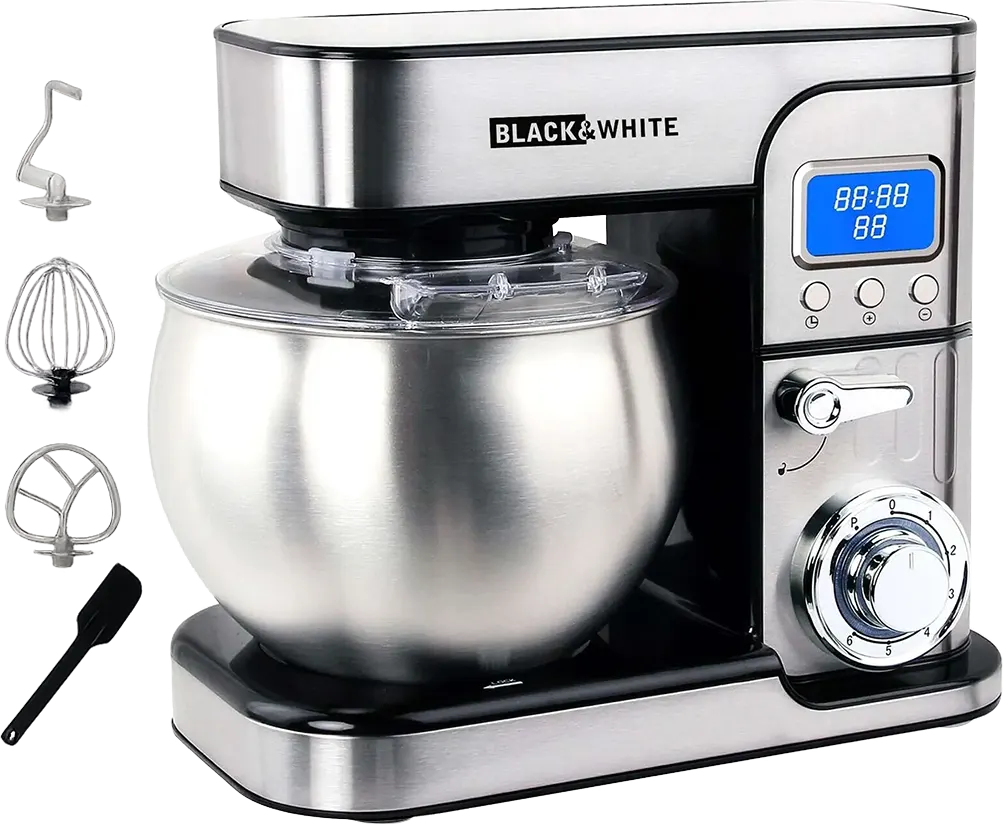 عجان بلاك اند وايت نيكل، 1600 وات، 7.5 لتر، 6 سرعات، شاشة ديجيتال ، فضي، SV-7560D