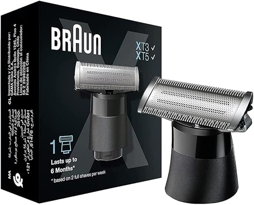 ملحق تهذيب اللحيه براون سيريز اكس، شفرة بديلة Xt10، تقنية 4D بليد، اسود
