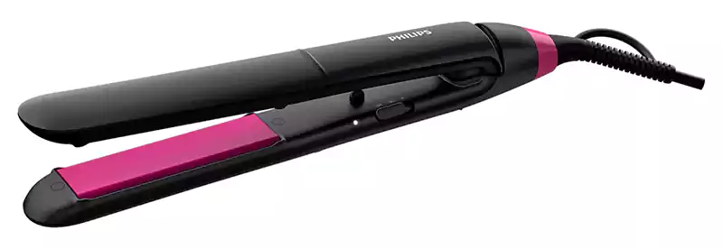 مكواة فرد الشعر فيليبس، ألواح سيراميك، 220 درجة سيليزيوس، للاستخدام مع الكيراتين، أسود، BHS375
