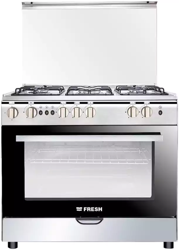 [بوتاجاز فريش فيرونا، بوتاجاز 5 شعله، 90×60 سم، أمان كامل، سلفر، استانلس ستيل] بوتاجاز فريش فيرونا، بوتاجاز 5 شعله، 90×60 سم، أمان كامل، سلفر، استانلس ستيل