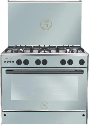 [بوتاجاز يونيون اير ماكس 14، بوتجاز 5 شعله، مقاس 90 سم، حوامل زهر، اشعال ذاتى، استانلس ستيل، سيلفر، C69SS-GC-447-IFDSO-M14-AL] بوتاجاز يونيون اير ماكس 14، بوتجاز 5 شعله، مقاس 90 سم، حوامل زهر، اشعال ذاتى، استانلس ستيل، سيلفر، C69SS-GC-447-IFDSO-M14-AL