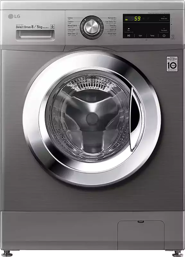 [غسالة ال جي فول اوتوماتيك، تحميل أمامي، 8 كجم، برامج متعددة، انفرتر، فضي، F4J3TMG5P] غسالة ال جي فول اوتوماتيك، تحميل أمامي، 8 كجم، برامج متعددة، انفرتر، فضي، F4J3TMG5P