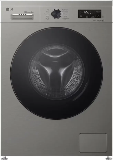 [غسالة ال جي فول اوتوماتيك، 9 كيلو، 1400 لفة، شاشة ديجيتال، واي فاي، انفرتر، فضى، F4Y2VYGYP] غسالة ال جي فول اوتوماتيك، 9 كيلو، 1400 لفة، شاشة ديجيتال، واي فاي، انفرتر، فضى، F4Y2VYGYP