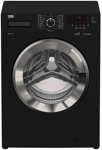 [غسالة بيكو فول اتوماتيك تحميل امامي 8 كجم، 1200 لفة، ديجيتال، بخار، انفرتر، اسود، WTV 8612 XBCI] غسالة بيكو فول اتوماتيك تحميل امامي 8 كجم، 1200 لفة، ديجيتال، بخار، انفرتر، اسود، WTV 8612 XBCI