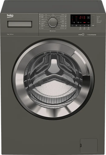 [غسالة بيكو فول اتوماتيك تحميل امامي، 7 كجم، 1000 لفة، شاشة ديجيتال، إنفرتر، رمادي، WTV 7512 XMCI2] غسالة بيكو فول اتوماتيك تحميل امامي، 7 كجم، 1000 لفة، شاشة ديجيتال، إنفرتر، رمادي، WTV 7512 XMCI2