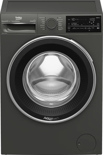 [غسالة بيكو فول اتوماتيك تحميل امامي، 12 كيلو، 1400 لفة، شاشة ديجيتال، انفرتر، واي فاي، لون رمادي، B3WFU51240MCI] غسالة بيكو فول اتوماتيك تحميل امامي، 12 كيلو، 1400 لفة، شاشة ديجيتال، انفرتر، واي فاي، لون رمادي، B3WFU51240MCI