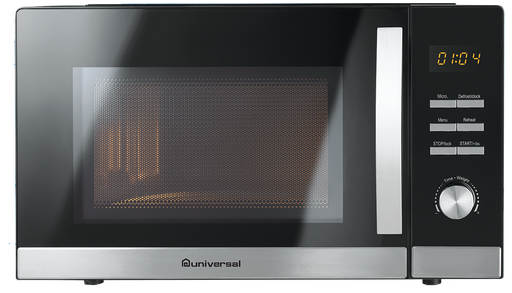[ميكروويف يونيفرسال انفينيتى ، 28 لتر ، 1300 وات ، شاشة ديجيتال ، تحكم انالوج ، أسود x سيلفر ، MV28IN] ميكروويف يونيفرسال انفينيتى ، 28 لتر ، 1300 وات ، شاشة ديجيتال ، تحكم انالوج ، أسود x سيلفر ، MV28IN